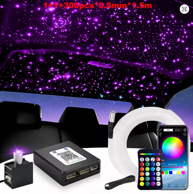 2026 16W Split Starlight Headliner Kit, Fiber Optic RGBW Star Lights for Car Roof Ceiling, APP/Remote Control