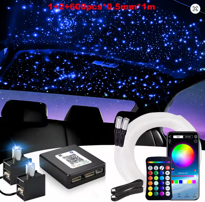 2026 16W Split Starlight Headliner Kit, Fiber Optic RGBW Star Lights for Car Roof Ceiling, APP/Remote Control