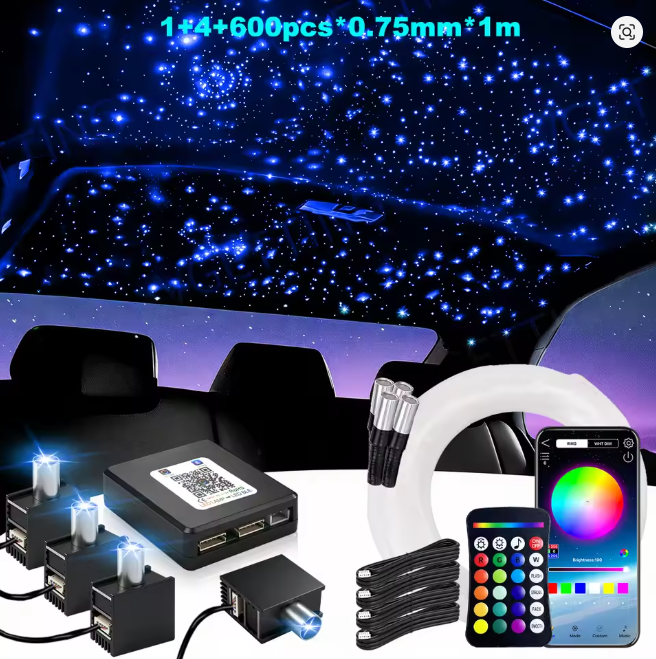 2026 16W Split Starlight Headliner Kit, Fiber Optic RGBW Star Lights for Car Roof Ceiling, APP/Remote Control