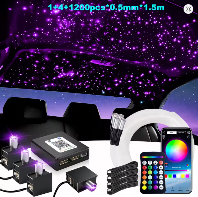 2026 16W Split Starlight Headliner Kit, Fiber Optic RGBW Star Lights for Car Roof Ceiling, APP/Remote Control
