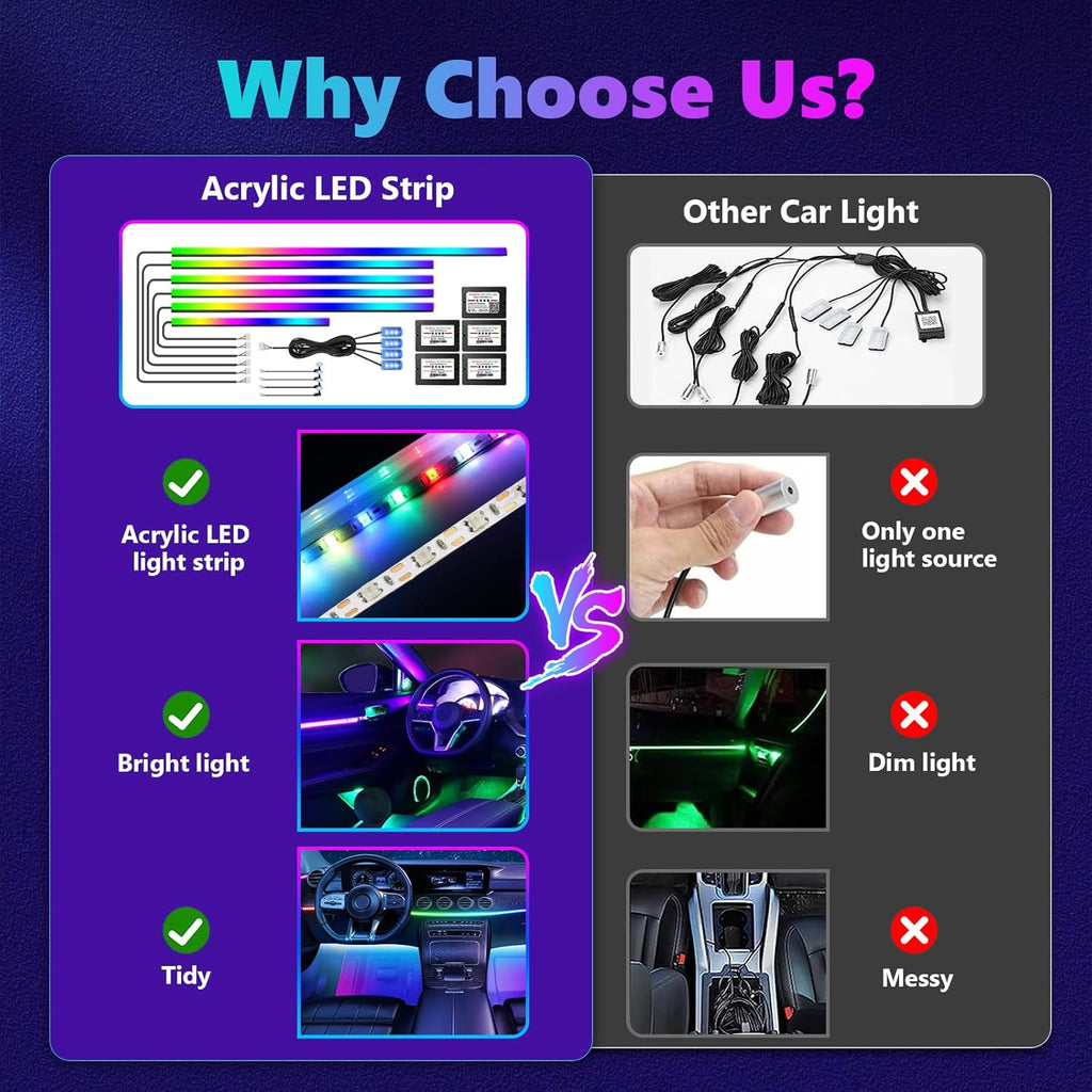 Car Ambient Lighting Kit | Bonus footwell lighting!