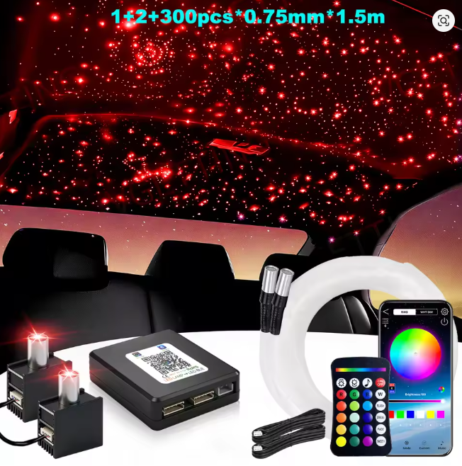 2026 16W Split Starlight Headliner Kit, Fiber Optic RGBW Star Lights for Car Roof Ceiling, APP/Remote Control