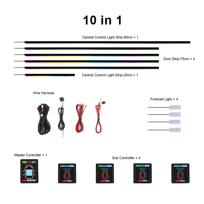 Car Ambient Lighting Kit | Bonus footwell lighting!