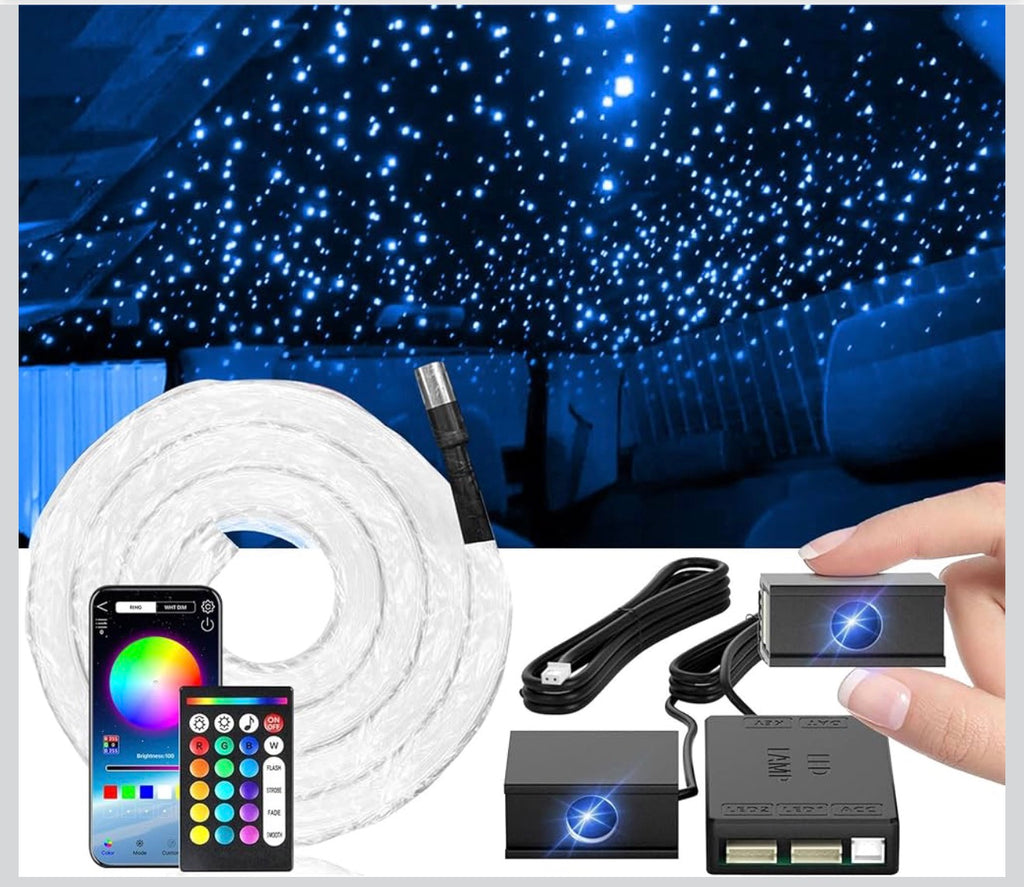 2026 16W Split Starlight Headliner Kit, Fiber Optic RGBW Star Lights