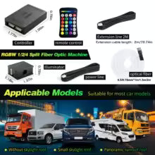 2026 16W Split Starlight Headliner Kit, Fiber Optic RGBW Star Lights for Car Roof Ceiling, APP/Remote Control